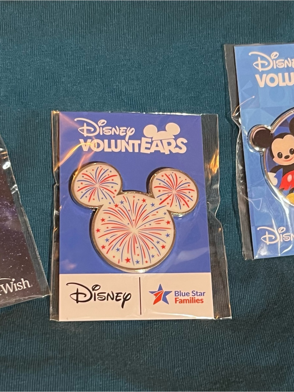 1 Set Of Disney VoluntEARS Pins: Mickey/Moon, Mickey Fireworks & Mickey/Minnie!